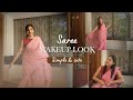 🩷Pink Saree🩷Simple Makeup look🩷No foundation #trending #saree #makeup #simplemakeuptutorial #cute