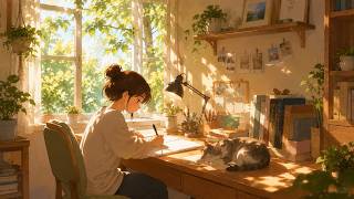 Sunlit Study Room ☀️ Relaxing Piano & Nature Sounds for Deep Focus, Reading & Productivity