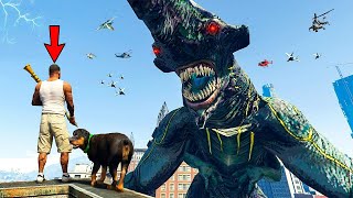 Giant Titans Monsters Attacked AND Destroys LOS SANTOS In GTA 5 - Biggest Titans