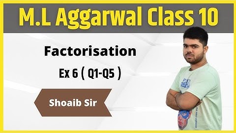 Class 10 | M.L  Aggarwal | Factorisation | Ex 6 | Part 01