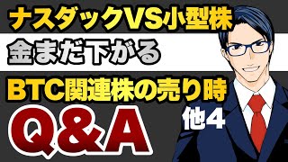 【Q&A】①ナスダックVS小型株②金はまだ下がる③BTC関連株の売り時　（他4）