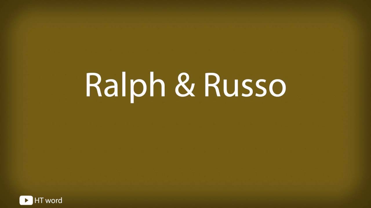 How To Pronounce Ralph Russo YouTube