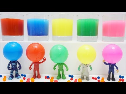 Pj Masks Balls Learn Colors With Wrong Head Suprise Toys Color Cups With Paint Playset #pj Maks