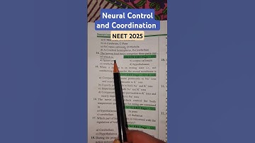 Neural Control and Coordination | Class 11th biology | Neet question practice | #neet #neet2025 #pw