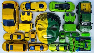 Review :Collection of green and yellow cars - the great battle of the green giant HULK