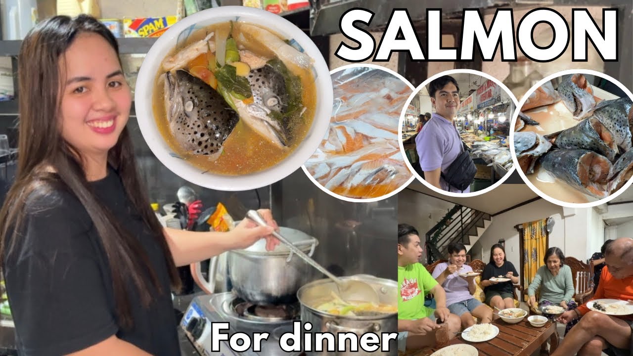 SINIGANG NA SALMON (HEAD & BELLY) FOR OUR DINNER | NAMALENGKE + NAGLUTO NG CRAVINGS NI NANAY
