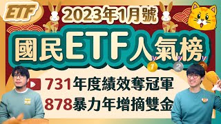 00731奪2022台股ETF績效總冠軍 00878年增摘雙金 新年度績效競賽37檔大亂鬥鳴槍起跑 | 柴鼠國民ETF人氣榜 [2023年1月號]