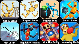 Roblox,Ragdoll Dummy,Ragdoll Break,Kick The Buddy,Annoying Uncle Punch,Kick Master, Smash Break 