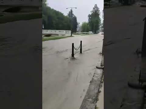 #Poland Flash floods in Rabka-Zdrój | Nawałnice w Małopolsce. Powódź błyskawiczna w Rabce-Zdroju