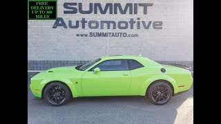 2019 DODGE CHALLENGER R/T SCAT PACK WIDE BODY SUBLIME GREEN WALK AROUND REVIEW 10839 SOLD SUMMITAUTO