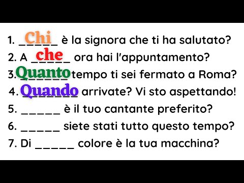 Italian interrogative pronouns | Question words | Grammar class A1/A2 | Learn italian free lessons