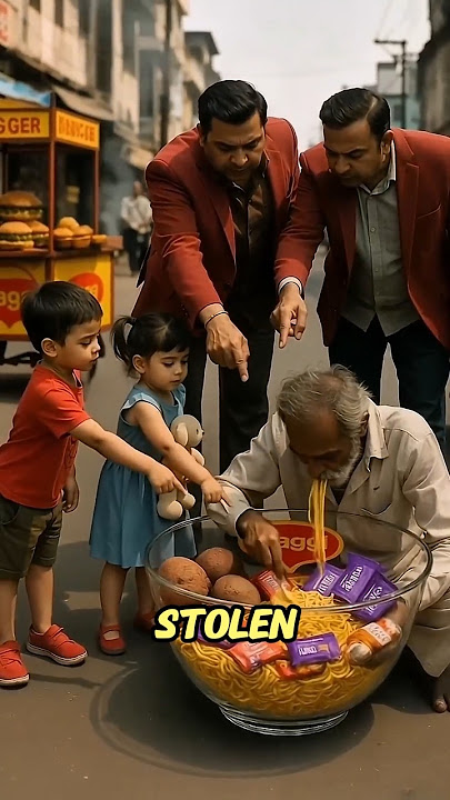 😱 Old Grandpa Stole! 🍫🍜 #shortvideo