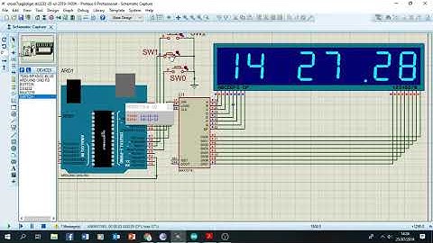 Proteus Arduino Uno 7seg led 8 digit clock