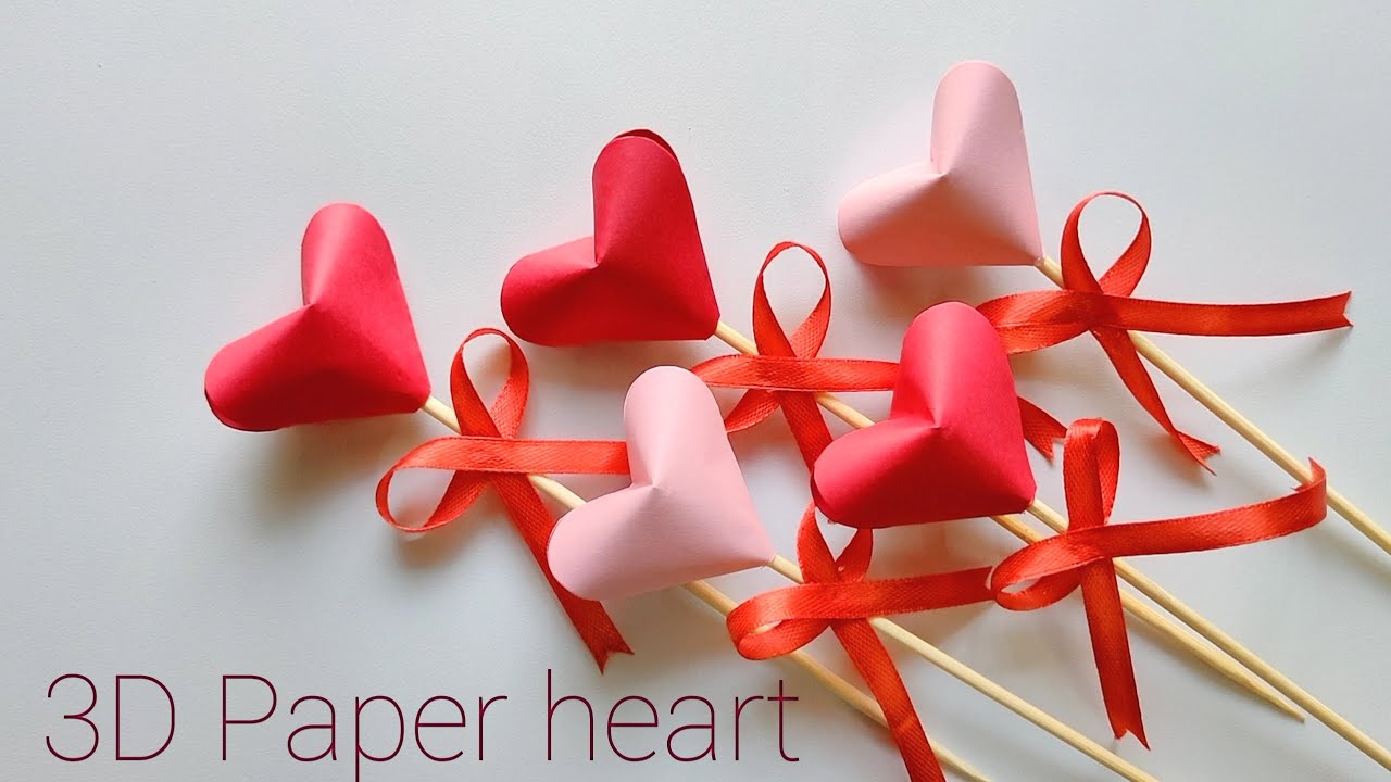 Origami Heart 3D For Decoration/DIY Crafts - Paper Hearts Design  Valentine's Day tutorial 