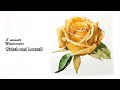 [ 3 minute Watercolor - Watch and Learn ] Yellow Rose. NAMIL ART