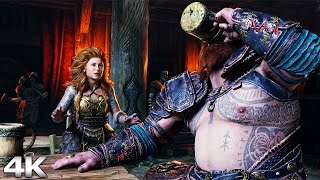 GOD OF WAR RAGNAROK - Drunk Thor Funny Bar Fight Scene 4K UHD