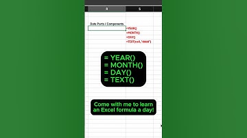 Turn Any Date into =YEAR, =MONTH, and =DAY, and day Name | Quick Excel 101