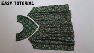 Very easy dress cutting and sewing // for 4-5 year // no pattern // sewing is easy