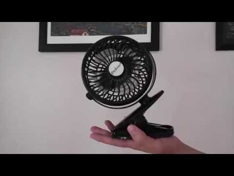 SkyGenius Battery Operated Clip Fan,Small Portable Fan Powered by Rechargeable Battery