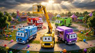 Balloon Festival Rescue! 🎈 Truck Friends Save the Day   Nursery Rhymes for Kids