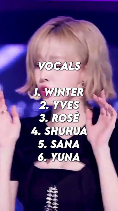 RANKING IDOLS  ( Rosé, Sana, Yuna, Winter, Shuhua, Yves)