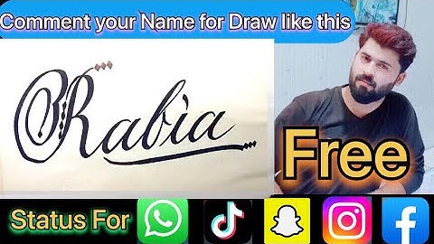 Rabia Name Signature Calligraphy Status | How to Cursive write with cut Marker #rabia @rabia
