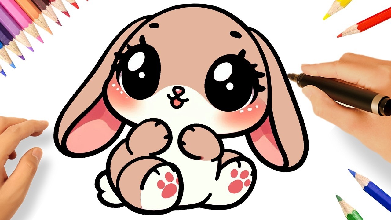 COMO DESENHAR UM COELHINHO FOFINHO FÁCIL🐇 PASSO A PASSO