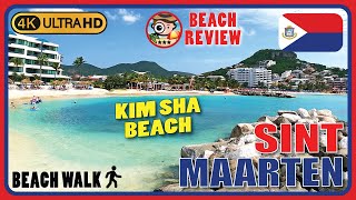 Kim Sha Beach Simpsons Bay Sint Maarten Awesome 4K Walking Tour Beach Walk Review