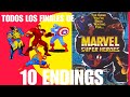 TODOS LOS FINALES DEL MARVEL SUPER HEROES #capcom #marvelvscapcomfightingcollection