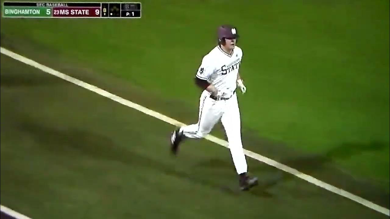 Mississippi State baseball's Hunter Hines hits home run vs. Binghamton