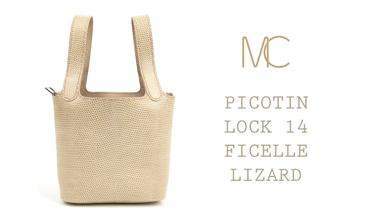 Hermes Picotin Lock Micro Mini 14 Bag Lizard Tote Palladium Hardware