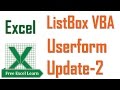 Listbox Vba in Excel Userform Update Part-2 | freeexcellearn