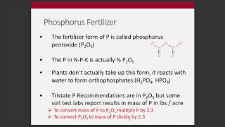 Week 6 - Phosphorus Fertilizers (ENR 5270)