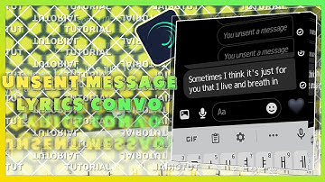LYRICS CONVO WITH UNSENT MESSAGE TUTORIAL | ALIGHT MOTION • kayshienne 💜