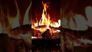 ASMR Fireplace Crackling Sounds and Fire #Shorts video! Deep Orange Flames in 60fps FHD clip