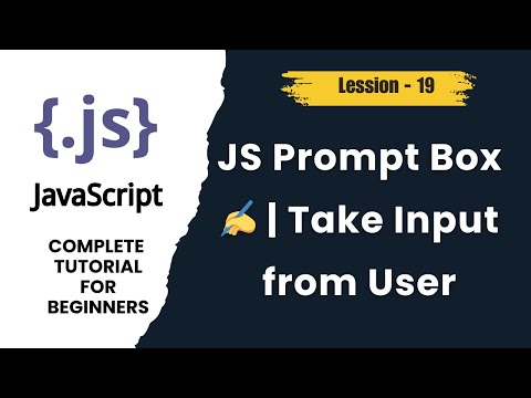 JavaScript Prompt Box in Hindi | prompt() Function Explained | Get User Input in JS (Lesson 19)