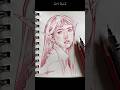 Elf girl portrait drawing with red #drawing #sketch #portrait