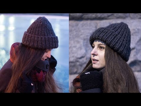 ШАПКА ИЗ ТОЛСТОЙ ПРЯЖИ резинкой 1х1 и крестообразной макушкой / МАСТЕР-КЛАСС - вязание спицами. #SM