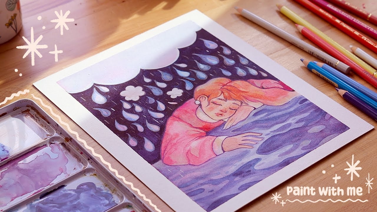 Paint With Me Rambling about my First Painting of the Year - YouTube