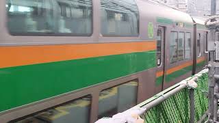 E231系1000番台・E233系3000番台ヤマU12編成+コツE-02編成6号車トイレ非設置横浜駅高速入線