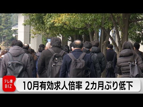 10月有効求人倍率1.18倍  2カ月ぶり低下  失業率は2.6％