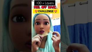 100 LAYERS PEEL OFF MASK CHALLENGE ? makeup peeloffmasks challenge funny viralshorts