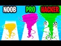 NOOB vs PRO vs HACKER In CRAZY TORNADO COLORS! (SATISFYING APP GAME!)