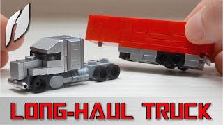 How to Build a Microscale Lego Long-Haul Truck with Semi-trailer (MOC - 4K)