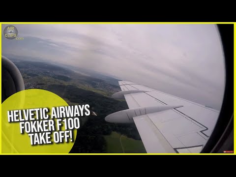 Powerful Takeoff: Helvetic Airways Fokker F100 for Farewell Flight from Zürich! [AirClips]