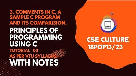 M1 L3| 22POP13/23 | VTU | PRINCIPLES OF PROGRAMMING USING C | COMMENTS IN C | A BASIC C PROGRAM |