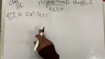 Exercise 2.4|Question 4| Factorise : (i) 12x2 – 7x + 1|Class 9th NCERT MATHS SOLUTIONS