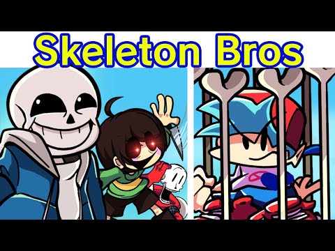 Friday Night Funkin&rsquo; Vs Chara, Sans & Papyrus Week + Cutscenes | Skeleton Bros [CHAPTER 1] (FNF Mod)