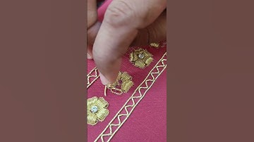 sk embroidery design technique 3D hand embroidery flower with dabka#sorts#video#design#fashion#art#