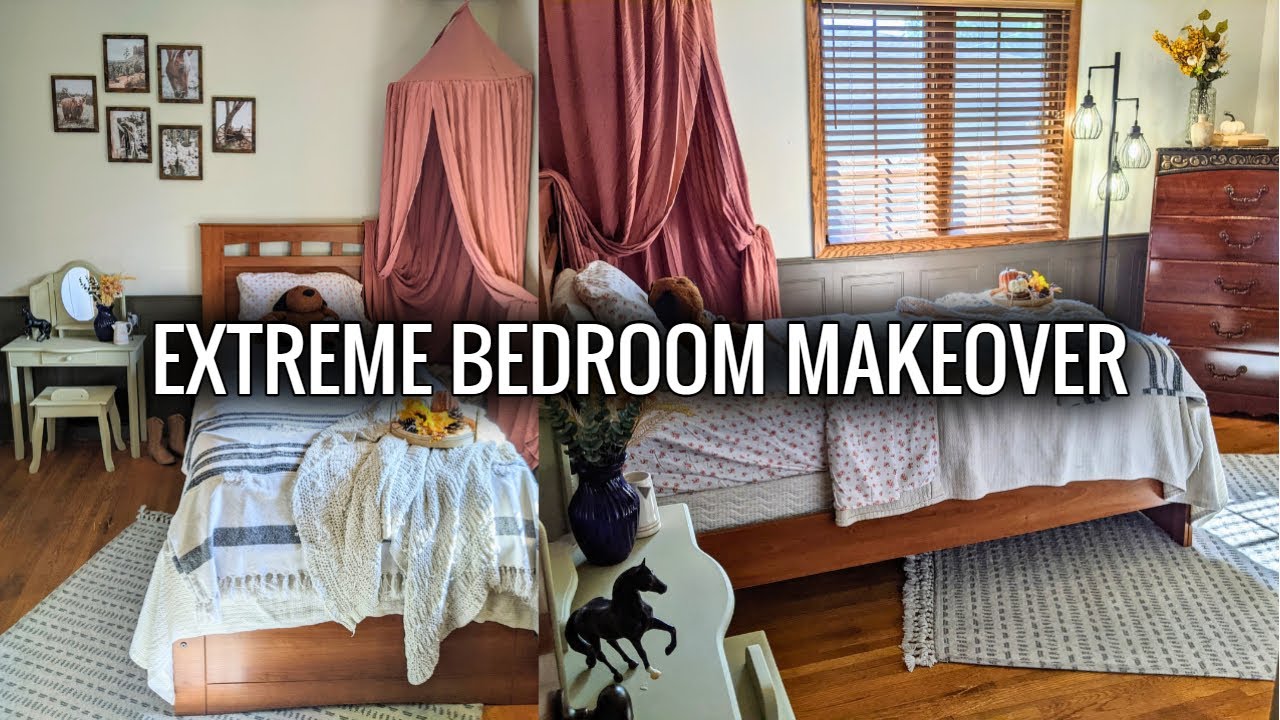 EXTREME BEDROOM MAKEOVER ON A BUDGET, Unbelievable Room Transformation ...
